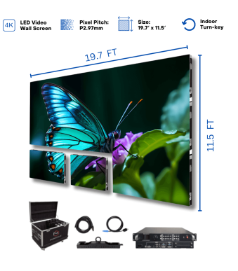 Indoor LED Video Wall Screen 19.7′ x 11.5′ P2.97mm