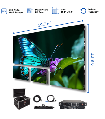 Indoor LED Video Wall Screen 19.7′ x 9.8′ P2.5mm