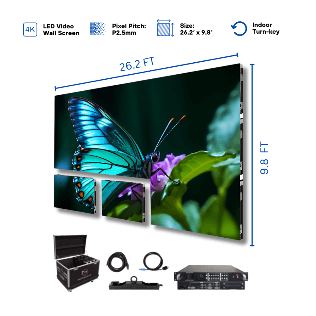 Indoor LED Video Wall Screen 26.2′ x 9.8′ P2.5mm