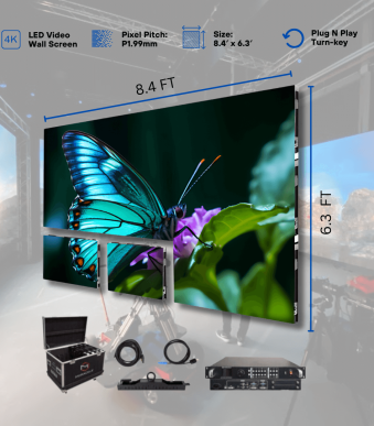 Indoor LED Video Wall Screen 8.4′ x 6.3′ P1.99mm Virtual Productions
