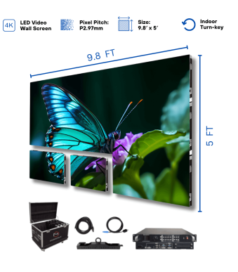 Indoor LED Video Wall Screen 9.8′ x 5′ P2.97mm