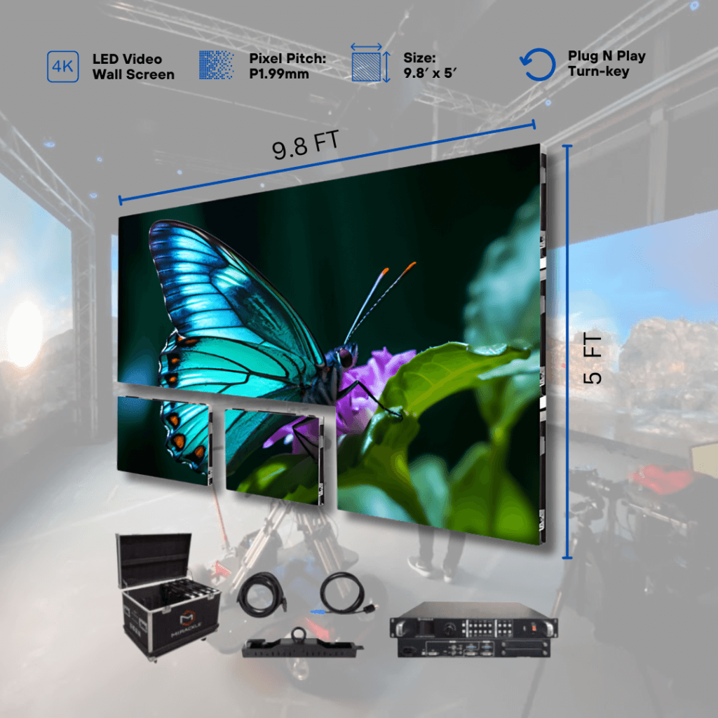 Indoor LED Video Wall Screen 9.8′ x 5′ P2.97mm Turn-key