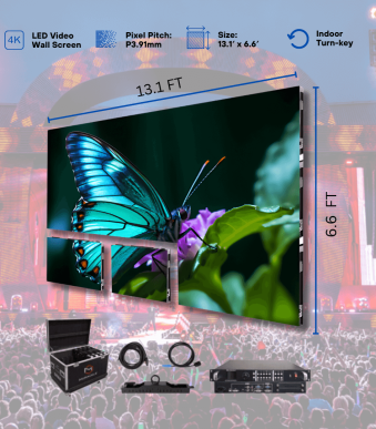 Outdoor LED Video Wall 13.1′ x 6.6′ P3.91mm Turn-key