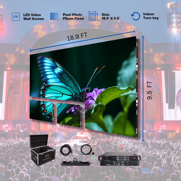 Outdoor LED Video Wall 18.9′ X 9.5′ P5mm Iron Fixed