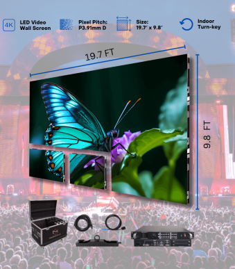 Outdoor LED Video Wall Screen 19.7′ x 9.8′ P3.91mm Double