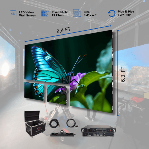 Indoor LED Video Wall Screen 8.4′ x 6.3′ P1.99mm Virtual Productions